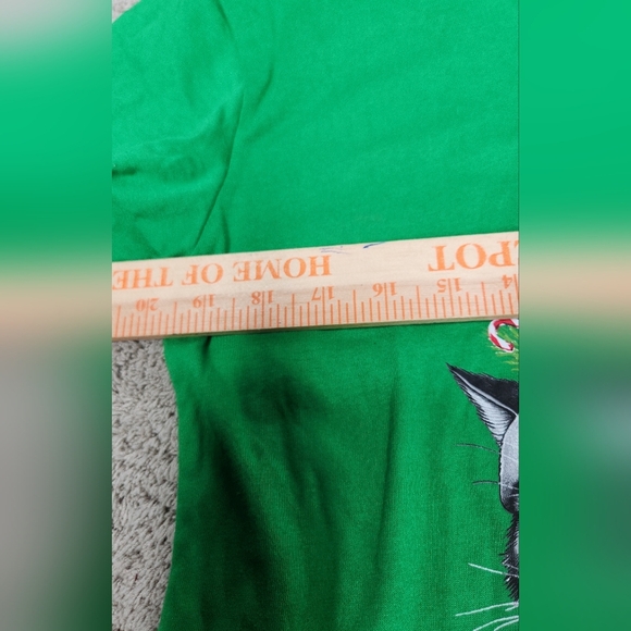 Men's MAD Engine Merry Hissmas Christmas Cats Pajamas Top - Green - M - Picture 4 of 13